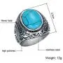 MZC Jewelry Vintage Oval Statement Synthetic Turquoise Ring Stainless Steel Ring Size 8 to 12 for Men Women Birthday Party MZC Jewelry Vintage Oval Statement Synthetic Turquoise Ring Stainless Steel Ring Size 8 to 12 for Men Women Birthday Party
