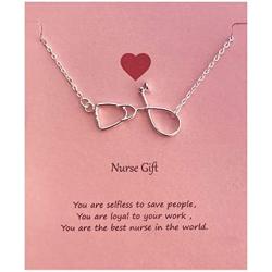 Your Always Charm Stethoscope Lariat Necklace Gift You’re Angles in White,The Word Best Nurse