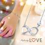 925 Sterling Silver Necklace Bracelet One Sets – Billie Bijoux “Forever Love” Infinity Heart Love Jewelry Sets White Gold Plated Diamond Women Necklace Gift for Women Girls Valentines Day Mothers Day