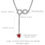 Aurora Tears 925 Sterling Silver Y-Necklace Women Lariat Necklace Crystal Red Heart Charm Pendant Girls Dating Gift