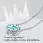 Yalong Birthstone Necklace for Women 5A Zirconia Crown Pendant 14K White Gold Plated Dainty Silver Chain Choker jewelry Gift Girl Yalong Birthstone Necklace for Women 5A Zirconia Crown Pendant 14K White Gold Plated Dainty Silver Chain Choker jewelry Gift Girl