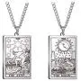 2 Pcs Retro Vintage Stainless Steel Tarot Card Rider Waite Pendant Necklaces Laser Engraved Astrology Divination Magic Amulet Necklaces for Women Mens Teens Friendship Jewelry Gifts 2 Pcs Retro Vintage Stainless Steel Tarot Card Rider Waite Pendant Necklaces Laser Engraved Astrology Divination Magic Amulet Necklaces for Women Mens Teens Friendship Jewelry Gifts