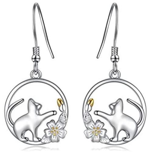 POPKIMI Dangle Earrings for Women Fashion Sterling Silver Dangling Drop Earrings Birthday Gifts for Teens Girls