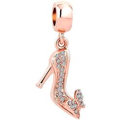 Lifequeen Butterfly High Heels Charms Dangle Bling Highheels Shoe Charm Beads for Bracelets