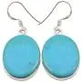 SilverStarJewel Solid Sterling Silver Original Oval Turquoise Earrings 1.6'' SilverStarJewel Solid Sterling Silver Original Oval Turquoise Earrings 1.6''