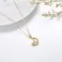 14K Solid Gold Moon Necklaces for Women, Real Yellow Gold Moon Star Pendant Necklace Fine Jewelry for Girls 16''- 18''