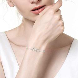 DESIMTION Infinity Bracelets for Women 925 Sterling Silver Adjustable Bracelets for Women Mothers Day Jewelry Birthday Gifts for Mom Wife Girlfriend Girls