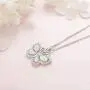 FANCIME Valentines Day Gifts 925 Sterling Silver White Created Opal Butterfly Necklace Cubic Zirconia CZ Fine Jewelry Gifts For Women Girls 16+2'' Extender (Butterfly)
