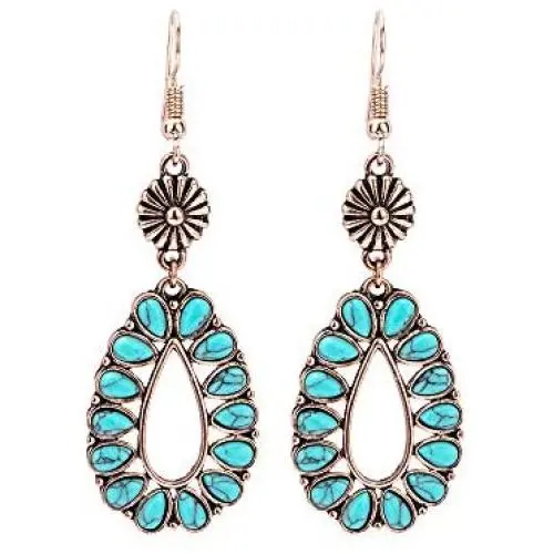 Big Turquoise Earrings for Women – Large Dangle Vintage Turquoise Earrings, Statement Rectangle Blue Turquoise Earrings (Teardrop Turquoise Earrings D) Big Turquoise Earrings for Women – Large Dangle Vintage Turquoise Earrings, Statement Rectangle Blue Turquoise Earrings (Teardrop Turquoise Earrings D)