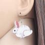 WEVENI Acrylic Easter Egg Bunny Rabbit Hare Earrings Dangle Drop Lovely Pet Jewelry For Women Girls Nice Gift