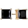 GULICX Silver Tone 7mm Square CZ Party Pierced Earrings Studs Purple Unisex