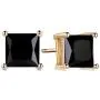 GULICX Silver Tone 7mm Square CZ Party Pierced Earrings Studs Purple Unisex