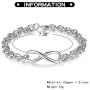 Almusen Cubic Zirconia Bracelet Charm Bracelet Womens Jewelry Silver Infinity Symbol Everlasting Bangle Bracelet Gift Womens Party/Anniversary/Birthday Gift/Opening Ceremony