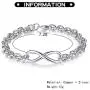 Almusen Cubic Zirconia Bracelet Charm Bracelet Womens Jewelry Silver Infinity Symbol Everlasting Bangle Bracelet Gift Womens Party/Anniversary/Birthday Gift/Opening Ceremony