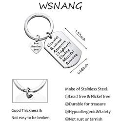 WSNANG Grandma Gift Best Grandma Ever Keychain Family Jewelry Grandma Birthday Gift Grandma to Be Gift