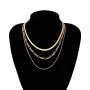 Denifery Gold/Silver Plated Flat Snake Chain Adjustable Punk Layered Necklace Snake Bone Choker Necklaces Minimalist Necklace Chain Jewelry for Women and Girls (Gold A)