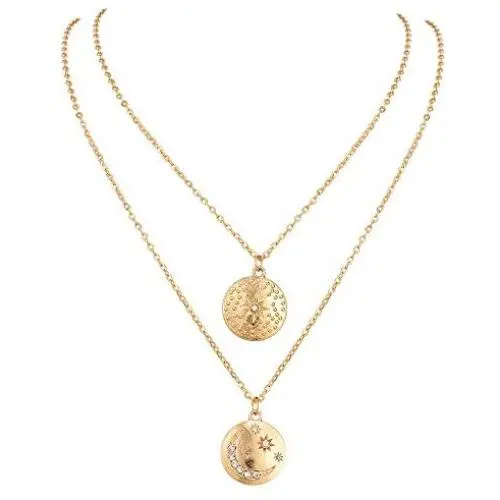 BERYUAN Women Moon Sun Choker Necklace Planet Necklace Multi Strand Necklace Layered Jewelry Set Trendy Necklace Teen Necklace Jewelry for Women and Girls Gift for Her(Gold) BERYUAN Women Moon Sun Choker Necklace Planet Necklace Multi Strand Necklace Layered Jewelry Set Trendy Necklace Teen Necklace Jewelry for Women and Girls Gift for Her(Gold)