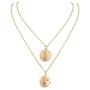 BERYUAN Women Moon Sun Choker Necklace Planet Necklace Multi Strand Necklace Layered Jewelry Set Trendy Necklace Teen Necklace Jewelry for Women and Girls Gift for Her(Gold）