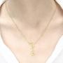 UALGL Y-Shaped Long Vertical Pendant Necklace Stainless Steel 18K Rose Gold Plated Choker Necklace Adjustable Clavicle Chain for Women or Girls
