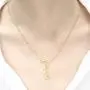 UALGL Y-Shaped Long Vertical Pendant Necklace Stainless Steel 18K Rose Gold Plated Choker Necklace Adjustable Clavicle Chain for Women or Girls