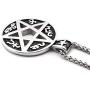 GUNGNEER Stainless Steel Seal of Solomon Pentacle Pentagram Pendant Symbol Wiccan Necklace Pagan Jewelry Amulet