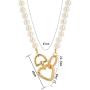 Eseres Pearl Necklace for Women with Heart Knot Pendant Girls Gift