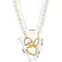 Eseres Pearl Necklace for Women with Heart Knot Pendant Girls Gift Eseres Pearl Necklace for Women with Heart Knot Pendant Girls Gift