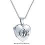 Personalized Engrave Simple Plain Traditional Keepsake Domed Puff Heart Shaped Photo Locket For Women Teens Holds Photos Pictures 925 Silver Necklace Pendant