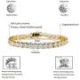 JINAO 1 Row AAA Gold Silver All Iced Out Tennis Bling Lab Simulated Diamond Bracelet