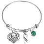 AKTAP Green Ribbon Awareness Bracelet Liver Cancer bracelet Survivor Cancer Gift For Bipolar Disorder Cerebral Palsy