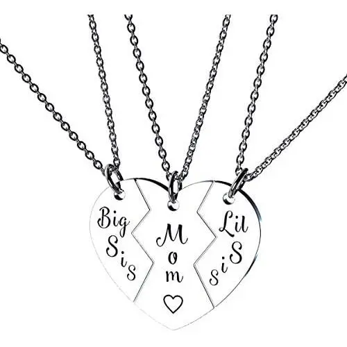 RAMESON Family Jewelry Gift Big Middle Sister Little Sis Mom Set of 3 Sisters Charm Jewelry Pendant Puzzles Necklace for Women Mother Sisters Daughter Gifts RAMESON Family Jewelry Gift Big Middle Sister Little Sis Mom Set of 3 Sisters Charm Jewelry Pendant Puzzles Necklace for Women Mother Sisters Daughter Gifts