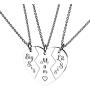 RAMESON Family Jewelry Gift Big Middle Sister Little Sis Mom Set of 3 Sisters Charm Jewelry Pendant Puzzles Necklace for Women Mother Sisters Daughter Gifts