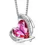 CDE Women Necklace for Women Pink Angel 18k White Gold Plated Embellished with Crystals Pendant Necklace Jewelry for Women Ideal Gift for Mothers Day CDE Women Necklace for Women Pink Angel 18k White Gold Plated Embellished with Crystals Pendant Necklace Jewelry for Women Ideal Gift for Mothers Day