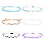 4-6 Pcs Beach Braided Strings Rope Bracelet Adjustable Handmade Waterproof Friendship Wrap Bracelets Woven Wrist Cord Wristband Ocean Surfing Concise Jewelry for Men Women Teen Girl