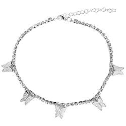 Paerma Butterfly Necklace Tennis Chain Butterfly Choker Bling Iced Cubic Zirconia CZ Gift for Girls Women Diamond Jewelry