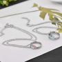 MJartoria Matching Necklaces for Couples, His and Hers Engraved Rhinestone Ring Pendant Set Gifts for Boyfriend Girlfriend
