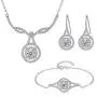 EVER FAITH 925 Sterling Silver CZ Elegant Knot Teardrop Pendant Necklace Earrings Bracelet Set Clear