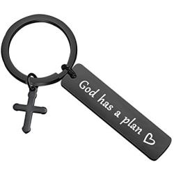 Zuo Bao Religious Gifts Inspirational Quote Keychain God Has a Plan Christian Jewelry for Friend Family Member Faith Keyring