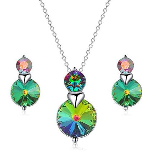 Mom Necklace for Women Mother Daughter Jewelry Mothers Day Crystal Heart Pendant Necklaces Accent Chain Love Forever Charm Inspirational Gift for Her Wife Sister Girlfriend