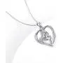 925 Sterling Silver Cubic Zirconia Love Heart Engraved Necklace for Women, 18'' 925 Sterling Silver Cubic Zirconia Love Heart Engraved Necklace for Women, 18''