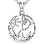 AEONSLOVE Anchor Necklace for Women, 925 Sterling Silver Retro Anchor Pendant 18 Necklace Anchor Jewelry for Women Mom Best Friend Gifts