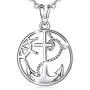 AEONSLOVE Anchor Necklace for Women, 925 Sterling Silver Retro Anchor Pendant 18 Necklace Anchor Jewelry for Women Mom Best Friend Gifts