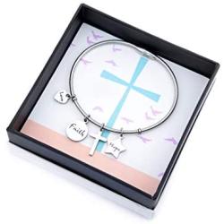Tstars Christian Bracelet for Women - Love Faith Hope - Cross Inspirational Faith Religious Pendants Bracelet Jewelry Gifts for Her