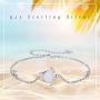 Cuoka Turtle Bracelet 925 Sterling Silver Opal Turtle Jewelry Sea Turtle Bracelet Ocean Nature Bracelet Turtle Gift for Her for Women
