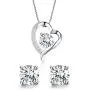 Turantu ♥Gift for Women♥ 925 Sterling Silver Forever Love Heart Pendant Necklace&Earrings Set Turantu ♥Gift for Women♥ 925 Sterling Silver Forever Love Heart Pendant Necklace&Earrings Set