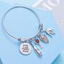 Wine Lover Gifts Flask Bracelet Bangle Wine Is My Happy Place Alcohol Gift for Women Hostess Jewelry