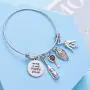 Wine Lover Gifts Flask Bracelet Bangle Wine Is My Happy Place Alcohol Gift for Women Hostess Jewelry