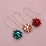 ELEARD Christmas Bow Earrings for Women Girls Gold Red Green Gift Bow Drop Earrings Xmas Present Bow Dangle Earring Holiday Party Jewelry Set