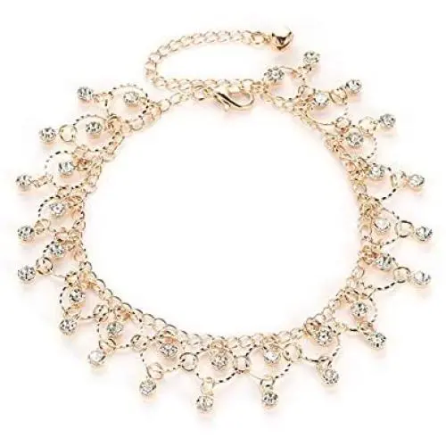 Aineecy Rhinestone Tassel Beads Anklet Multilayer Bohemian Circle Link Cubic Zircon Bead Statement Anklet Bracelet for Women Girls Seaside Beach Foot Jewelry Aineecy Rhinestone Tassel Beads Anklet Multilayer Bohemian Circle Link Cubic Zircon Bead Statement Anklet Bracelet for Women Girls Seaside Beach Foot Jewelry