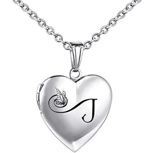 Butterfly Locket Necklace that Holds Pictures Initial Alphabet Letter Heart Shaped Photo Memory Locket Pendant Necklace Butterfly Locket Necklace that Holds Pictures Initial Alphabet Letter Heart Shaped Photo Memory Locket Pendant Necklace